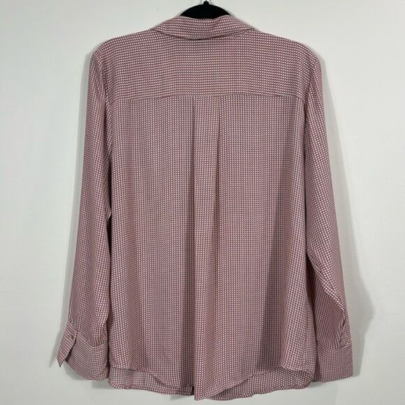Liz Claiborne Career Long Sleeve Button Down Geometric Pattern Shirt Size XL - Picture 2 of 9